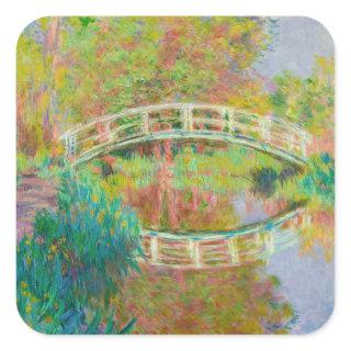 Claude Monet - Japanese Footbridge, Giverny Square Sticker