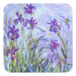 Claude Monet - Lilac Irises / Iris Mauves Square Sticker