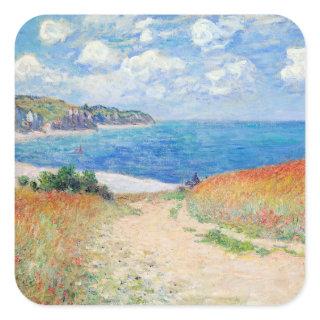 Claude Monet - Path in Wheat Fields at Pourville Square Sticker