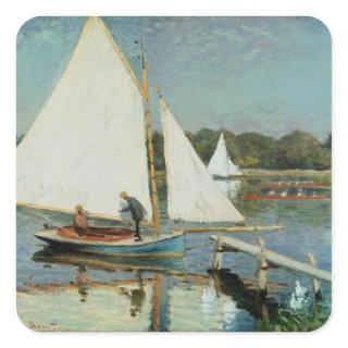 Claude Monet | Sailing at Argenteuil, c.1874 Square Sticker