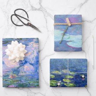 Claude Monet Shades of Blue Water Lilies  Sheets