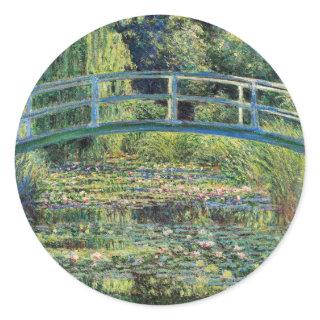 Claude Monet - Water Lily Pond & Japanesese Bridge Classic Round Sticker