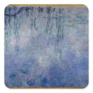 Claude Monet | Waterlilies: Weeping Willows left Square Sticker