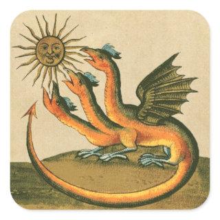 Clavis Artis Alchemy Dragons Square Sticker