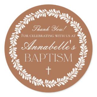 Clay Talavera Tile Spanish Fiesta Baptism Favor Classic Round Sticker