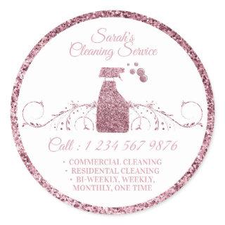 Cleaning Maid Janitorial sparkle glitter best Classic Round Sticker