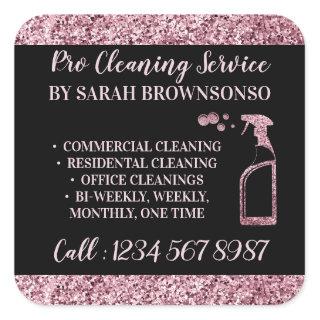 Cleaning Maid Janitorial sparkle glitter Square Sticker
