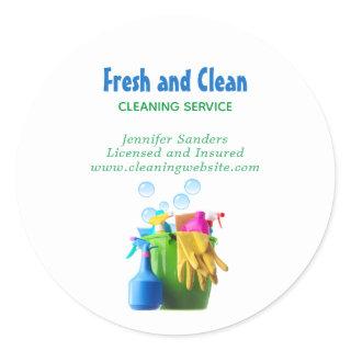 Cleaning Service Supplies Bucket Housekeeping Classic Round Sticker