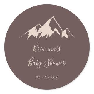 Clear Mountain Country Baby Shower Favor Classic Round Sticker