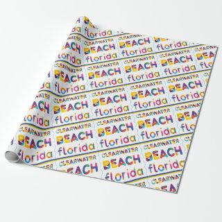 Clearwater Beach, Florida. Colorful Text Pattern
