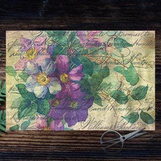 Clematis Vine Handwriting Vivid Ephemera Decoupage Tissue Paper