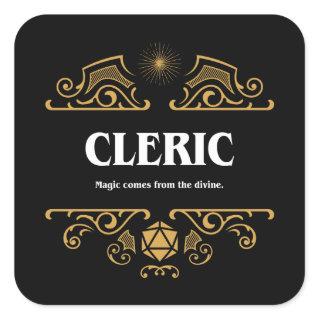 Cleric Class Tabletop RPG Gaming Square Sticker