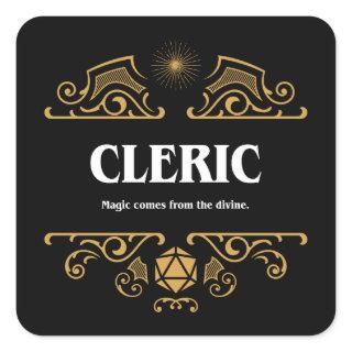 Cleric Class Tabletop RPG Gaming Square Sticker