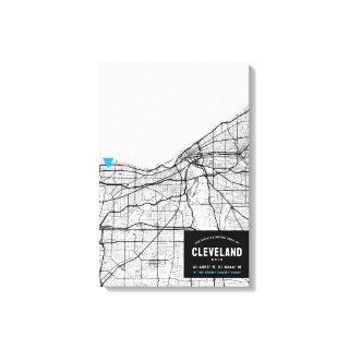 Cleveland, Ohio City Map + Mark Your Location Canvas Print