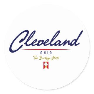 Cleveland Script Classic Round Sticker