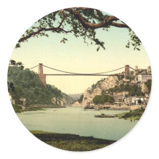Clifton Suspension Bridge I, Bristol, England Classic Round Sticker
