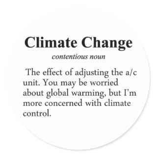 Climate Change Definition Classic Round Sticker