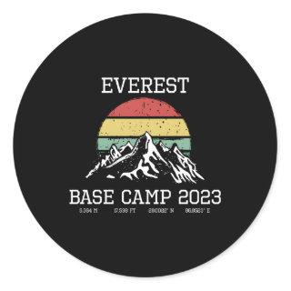 Climbed Base Camp Mount Everest 2023 South Hike Ne Classic Round Sticker
