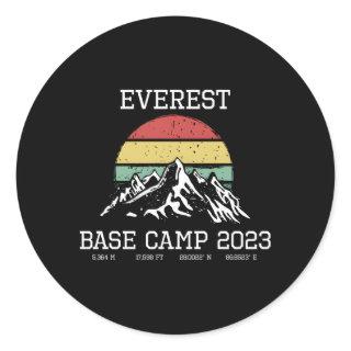 Climbed Base Camp Mount Everest 2023 South Hike Ne Classic Round Sticker