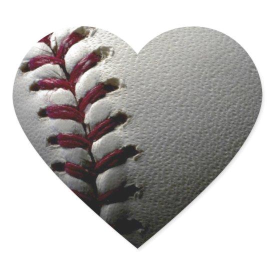 Close-up Baseball Heart Sticker