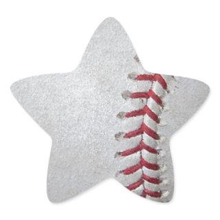 Close-up Baseball Surface Star Sticker