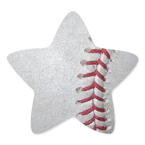 Close-up Baseball Surface Star Sticker