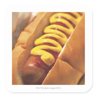 close-up of a hotdog square sticker