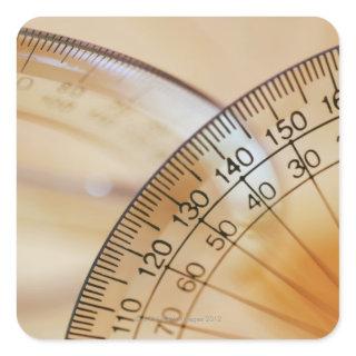 Close-up of a protractor square sticker