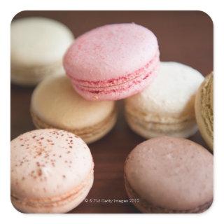 Close up of Macaroons Square Sticker