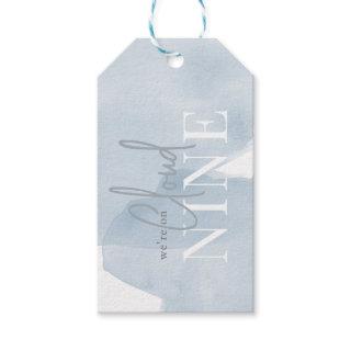 Cloud 9 Blue Sky Watercolor Boy Baby Shower Gift Tags