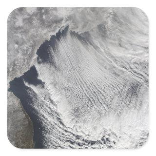 Cloud streets forming over the Sea of Japan Square Sticker