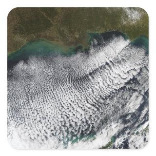 Cloud streets in the Gulf of Mexico Square Sticker