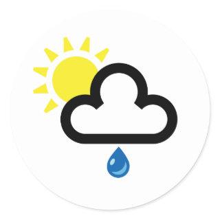 Cloud Sun Rain Symbol Classic Round Sticker