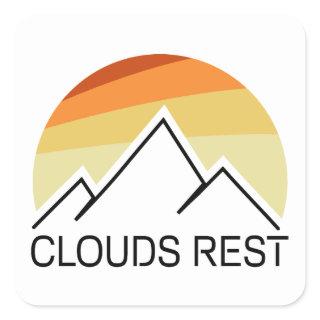 Clouds Rest Mountain Yosemite Retro Square Sticker