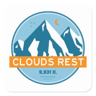 Clouds Rest Mountain Yosemite Stars Moon Square Sticker