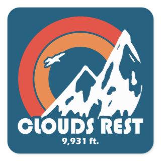 Clouds Rest Mountain Yosemite Sun Eagle Square Sticker