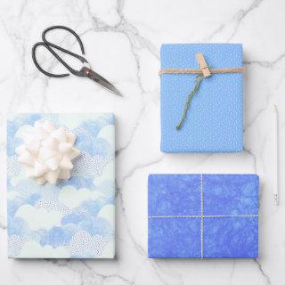 Cloudy Blue Textured Skies  Sheets