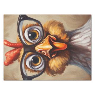 Cluck & Gasp: Shocked Chicken Face Decoupage Tissue Paper