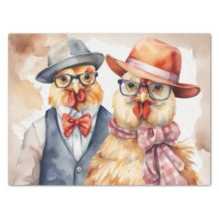 Clucky Couture: Fashionable Fowl in Decoupage Tissue Paper