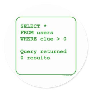 Clueless Users Classic Round Sticker