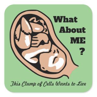 Clump of Cells or Baby PRO-LIFE Square Sticker