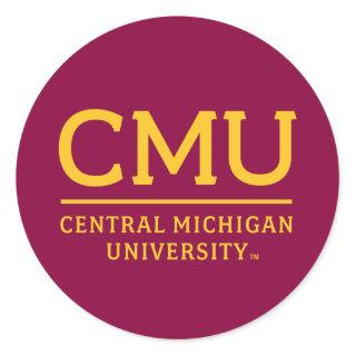 CMU Wordmark Classic Round Sticker
