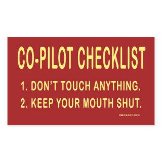 Co-Pilot Checklist: Stickers