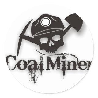 coal miner classic round sticker