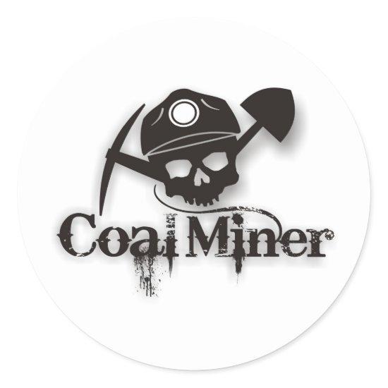 coal miner classic round sticker