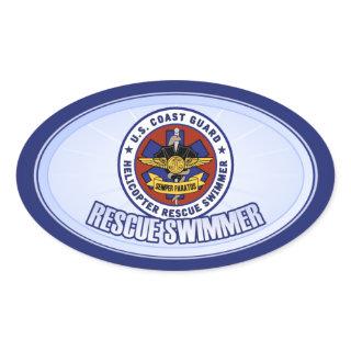 Coast Guard Rescue Swimmer Oval Sticker