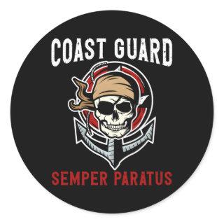 Coast Guard Semper Paratus Forces Coast Guard Classic Round Sticker