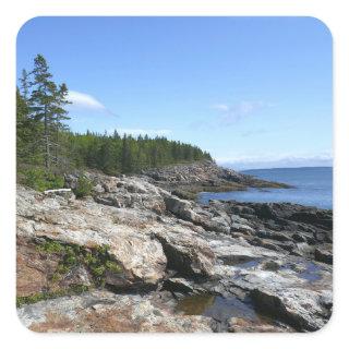 Coast of Bar Island at Acadia National Park Square Sticker