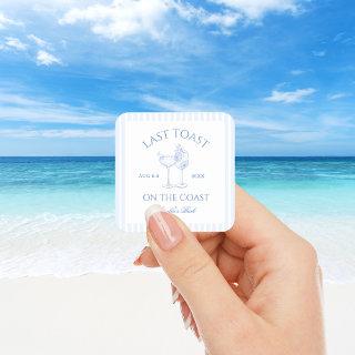 Coastal Beach Blue Bachelorette Square Sticker