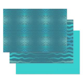Coastal Beach Salty Turquoise Wave Abstract Design  Sheets